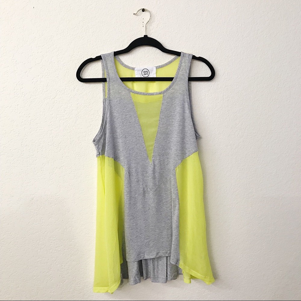 Sloan Rouge High Low Chiffon Contrast Tank/Tunic